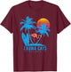 Exuma Cays, Bahamas. Palm trees sunset T-Shirt - T-Shirt | Maroon