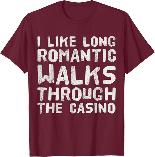 GAMBLING CASINO Clothing FUNNY LAS VEGAS DATE NITE Black Adults Short Sleeve Cotton Blend Small T-Shirt - T-Shirt | Maroon