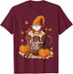 Cozy Fall Pumpkin Spice Latte Gnome Autumn Design T-Shirt - T-Shirt | Maroon