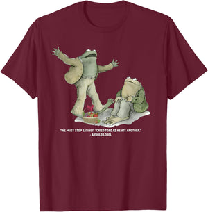 We Must Stop Eating Frog Funny Meme Retro Men Women T-Shirt - T-Shirt | Maroon