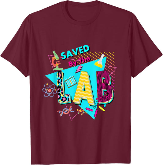 Saved By The Lab Retro Lab Week 2024 Laboratory Technician T-Shirt - T-Shirt | Maroon