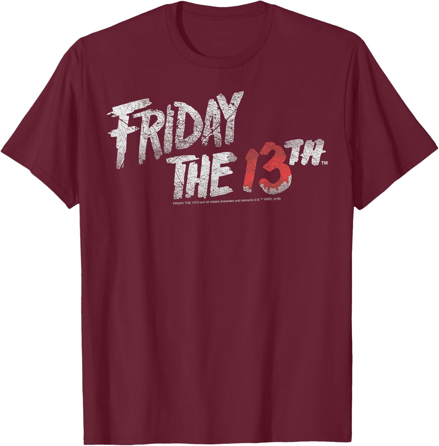 Friday The 13th Stacked Logo T-Shirt - T-Shirt | Maroon
