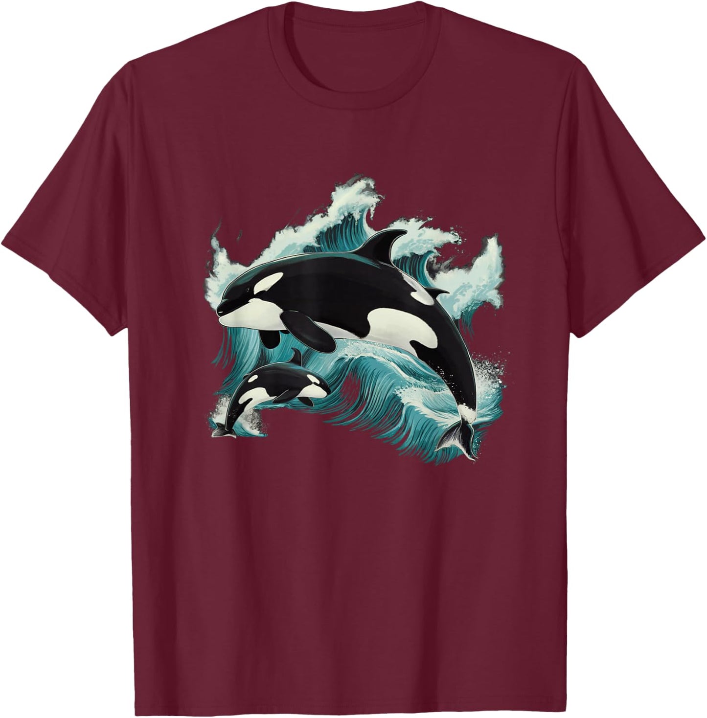 Kids Whale Orca T-Shirt - T-Shirt | Maroon