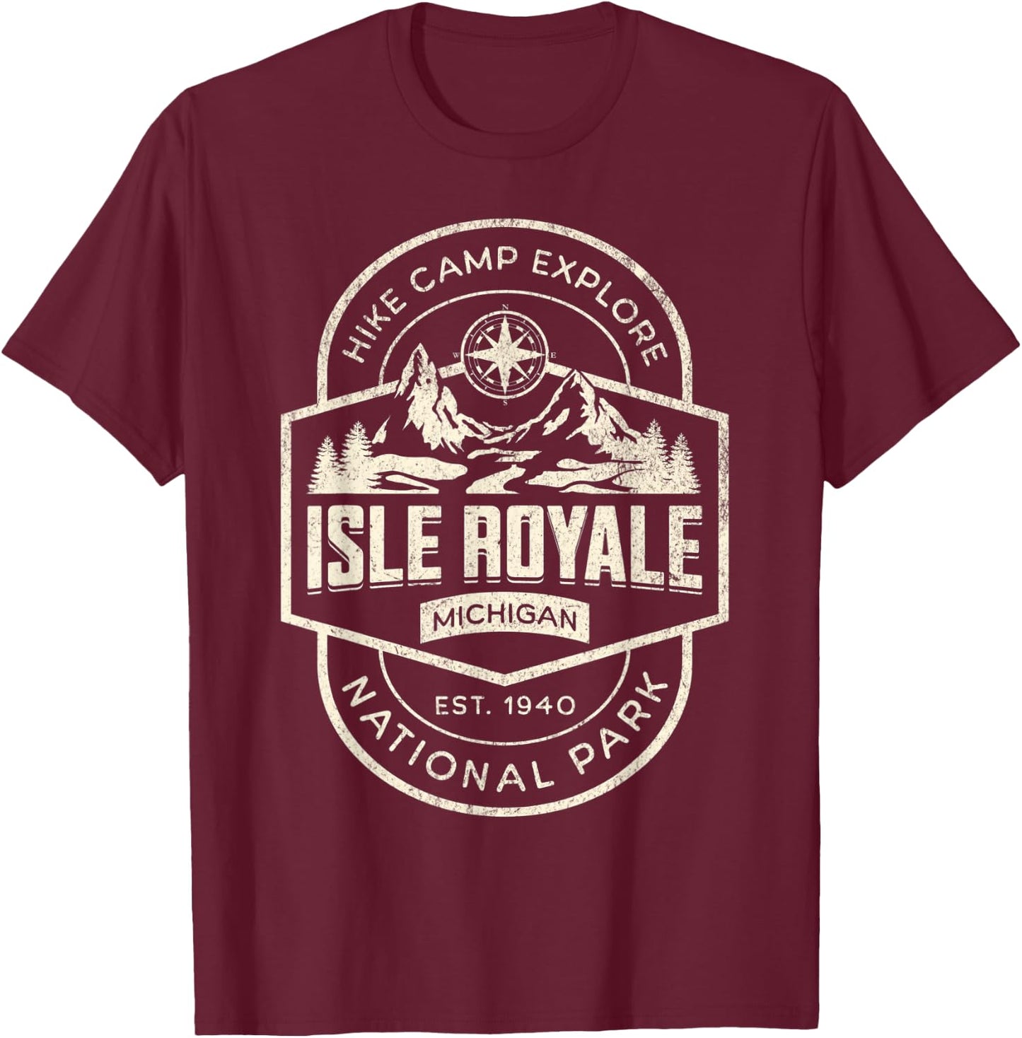 Isle Royale National Park T-Shirt - T-Shirt | Maroon
