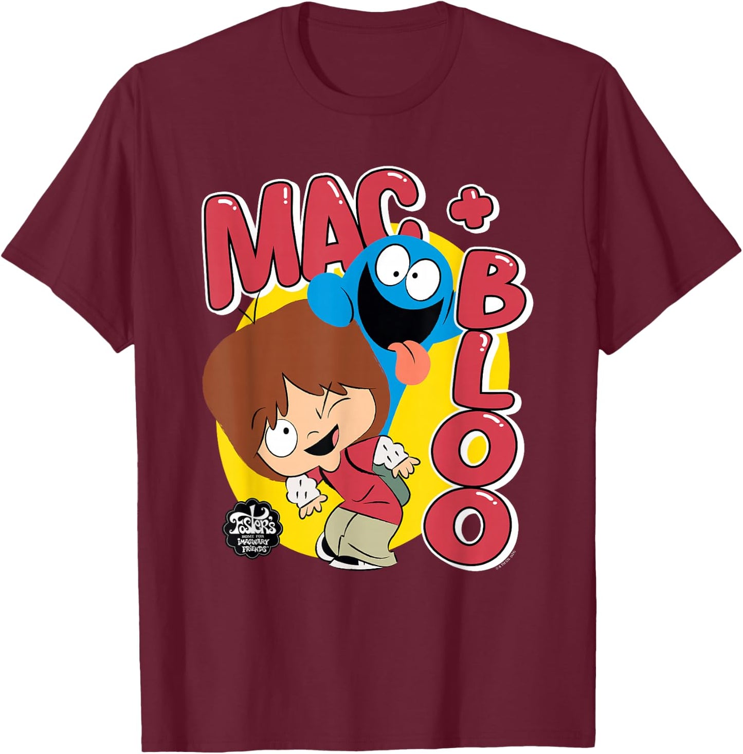Foster's Home for Imaginary Friends Mac and Bloo Fun T-Shirt - T-Shirt | Maroon