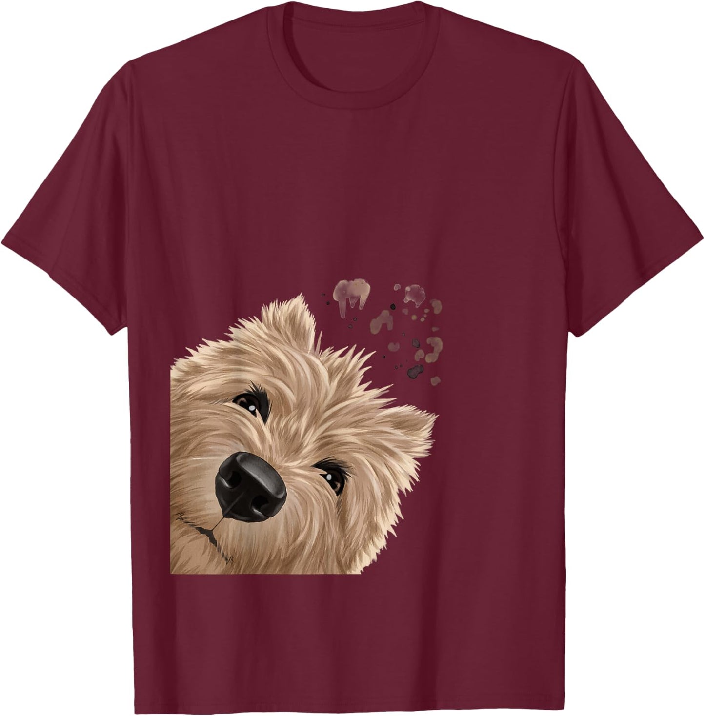 Funny Curious Dog Cairn Terrier T-Shirt - T-Shirt | Maroon
