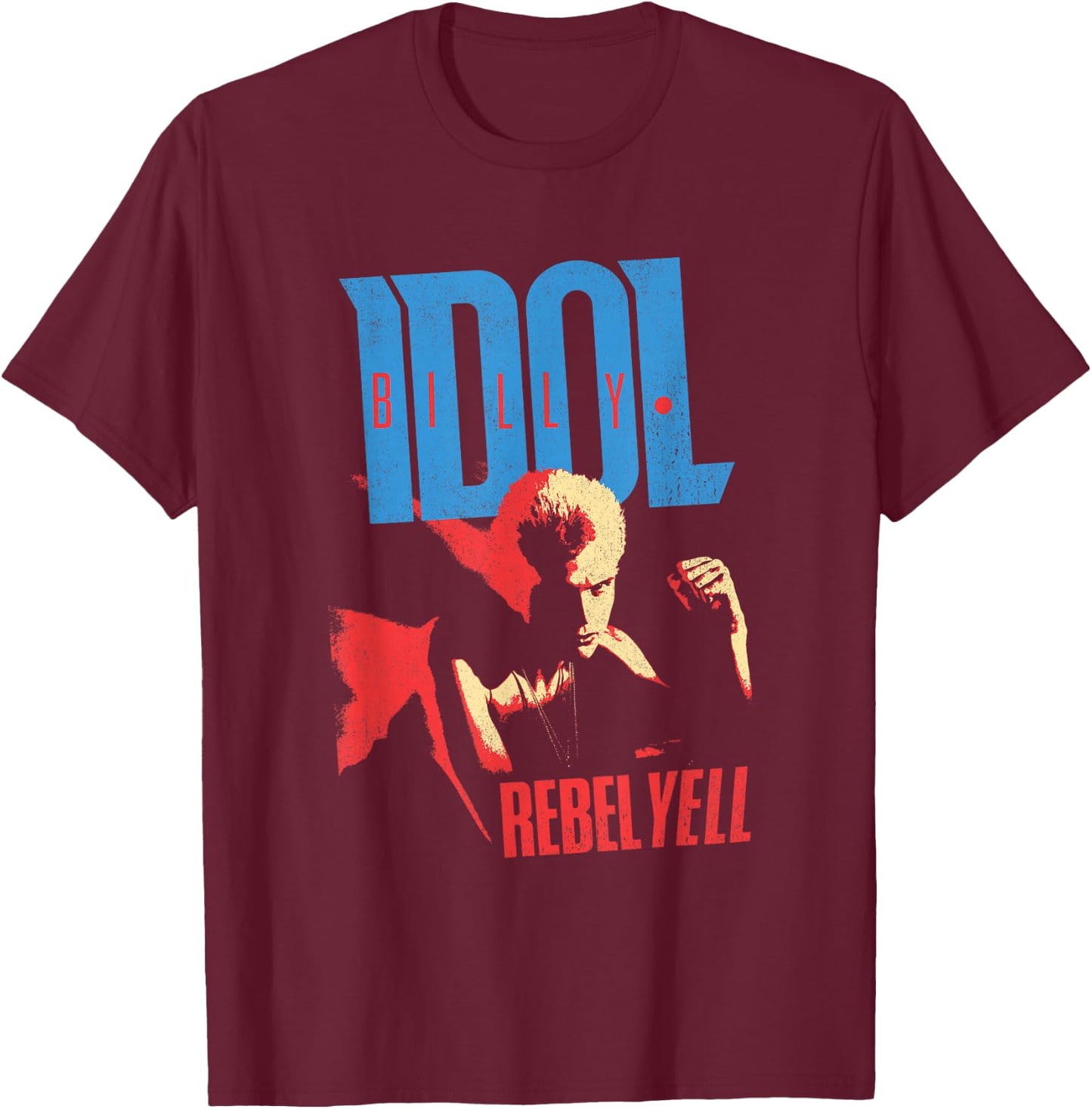 Billy Idol - Rebel Yell Tracklist T-Shirt - T-Shirt | Maroon