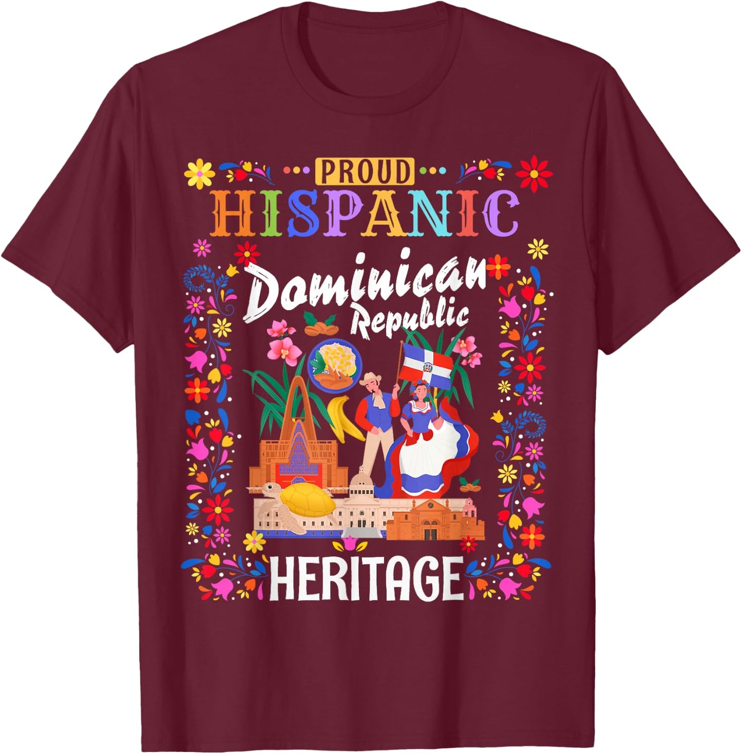 Dominican Flag Idea Kids Latin Heritage República Dominicana T-Shirt - T-Shirt | Maroon