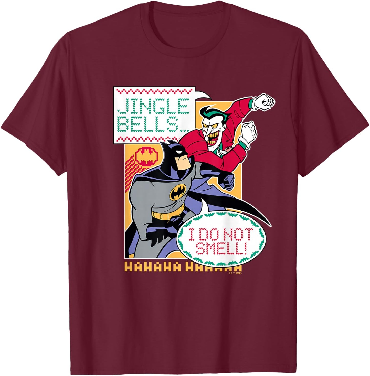Batman: The Animated Series Jingle Bells I Don't Smell T-Shirt - T-Shirt | Maroon