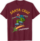 Santa-Cruz Skeleton Skateboard Beach Funny Halloween men T-Shirt - T-Shirt | Maroon