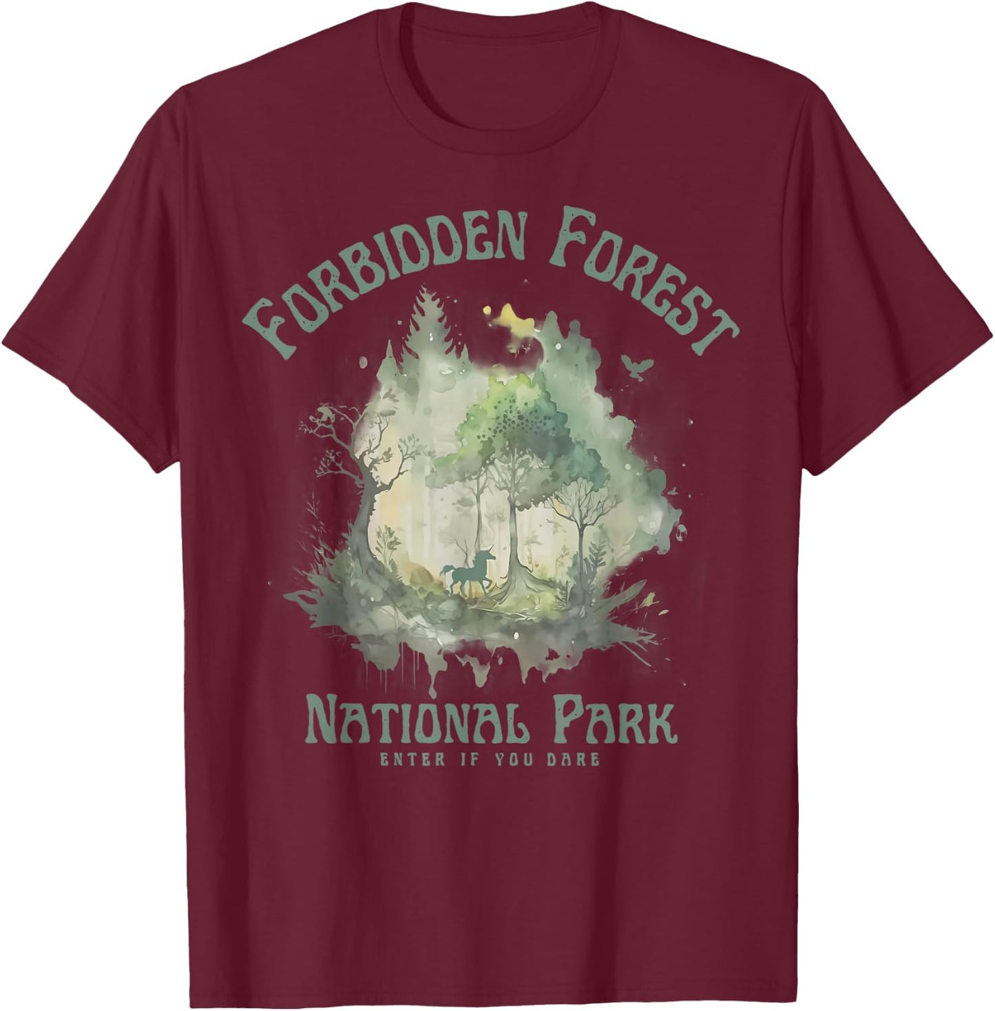 Visit The Forbidden Forest National Park Hiking Camping T-Shirt - T-Shirt | Maroon