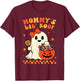 Groovy Halloween Ghost Mommys Lil Boo Girls Kids Toddler T-Shirt - T-Shirt | Maroon