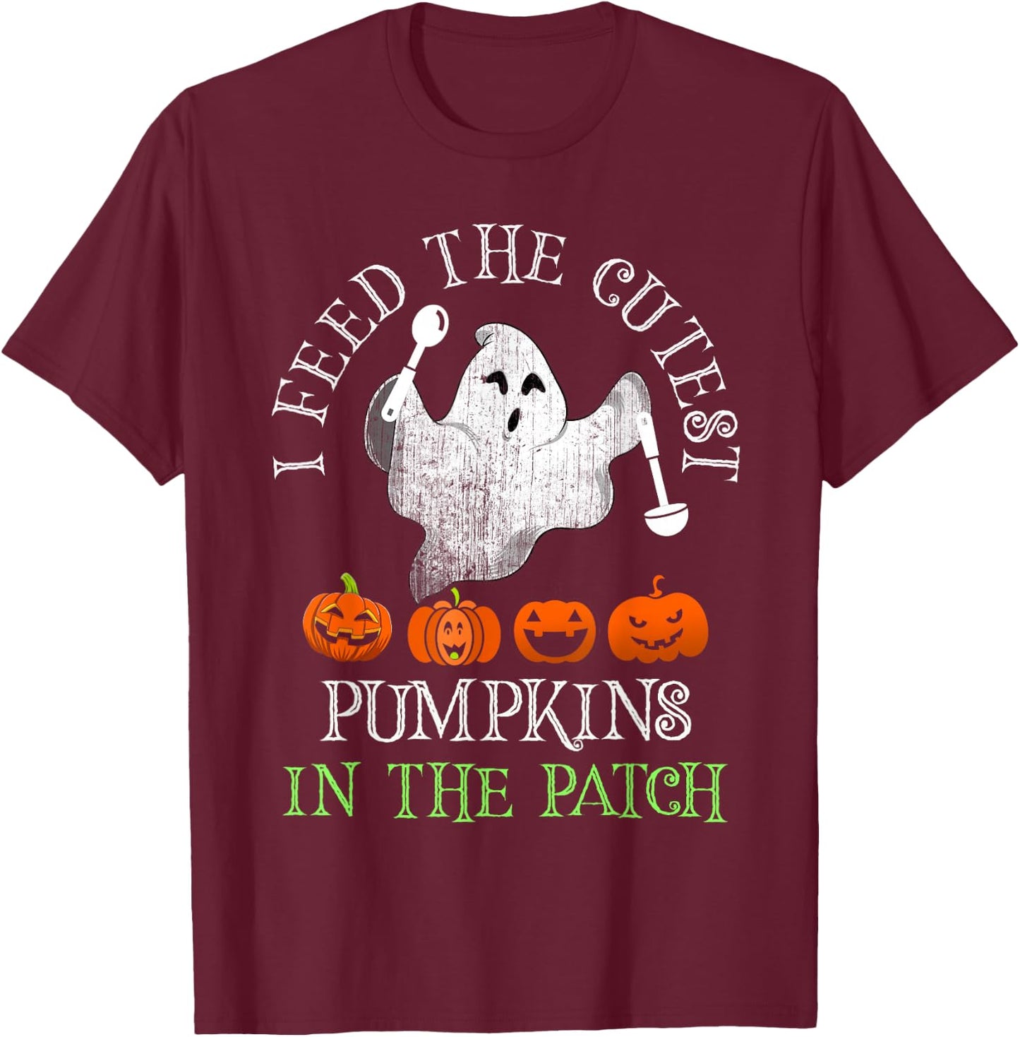 Halloween LUNCH LADY Squad School Food Service Boo Crew T-Shirt - T-Shirt | Maroon