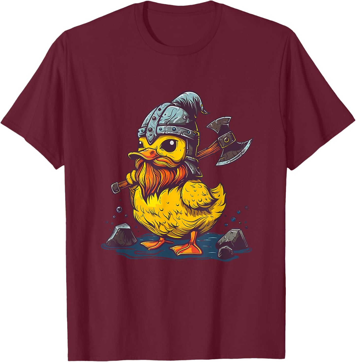 Rubber Duckie Rubber Duck Viking Duck Funny Rubber Duck T-Shirt - T-Shirt | Maroon