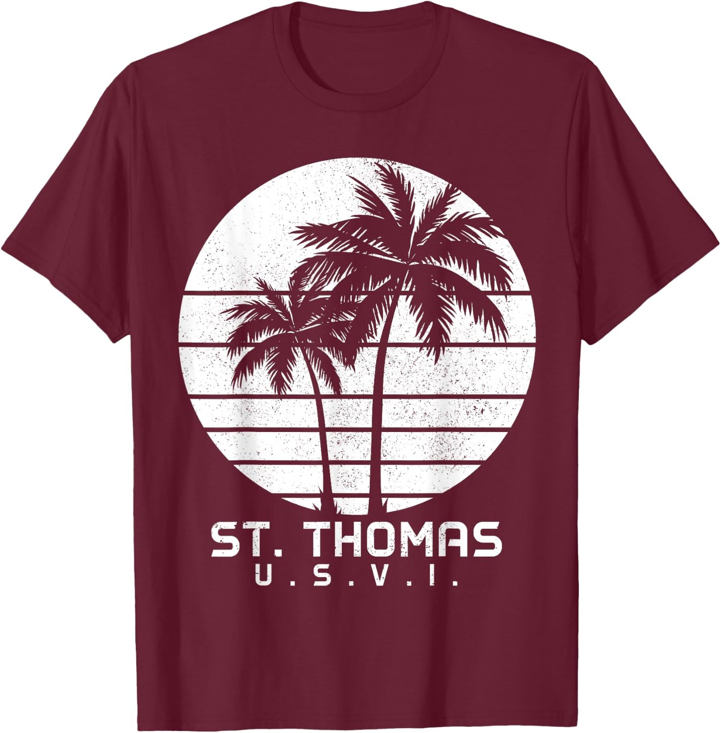 St. Thomas US Virgin Islands Pride Vacation USVI Vintage T-Shirt - T-Shirt | Maroon