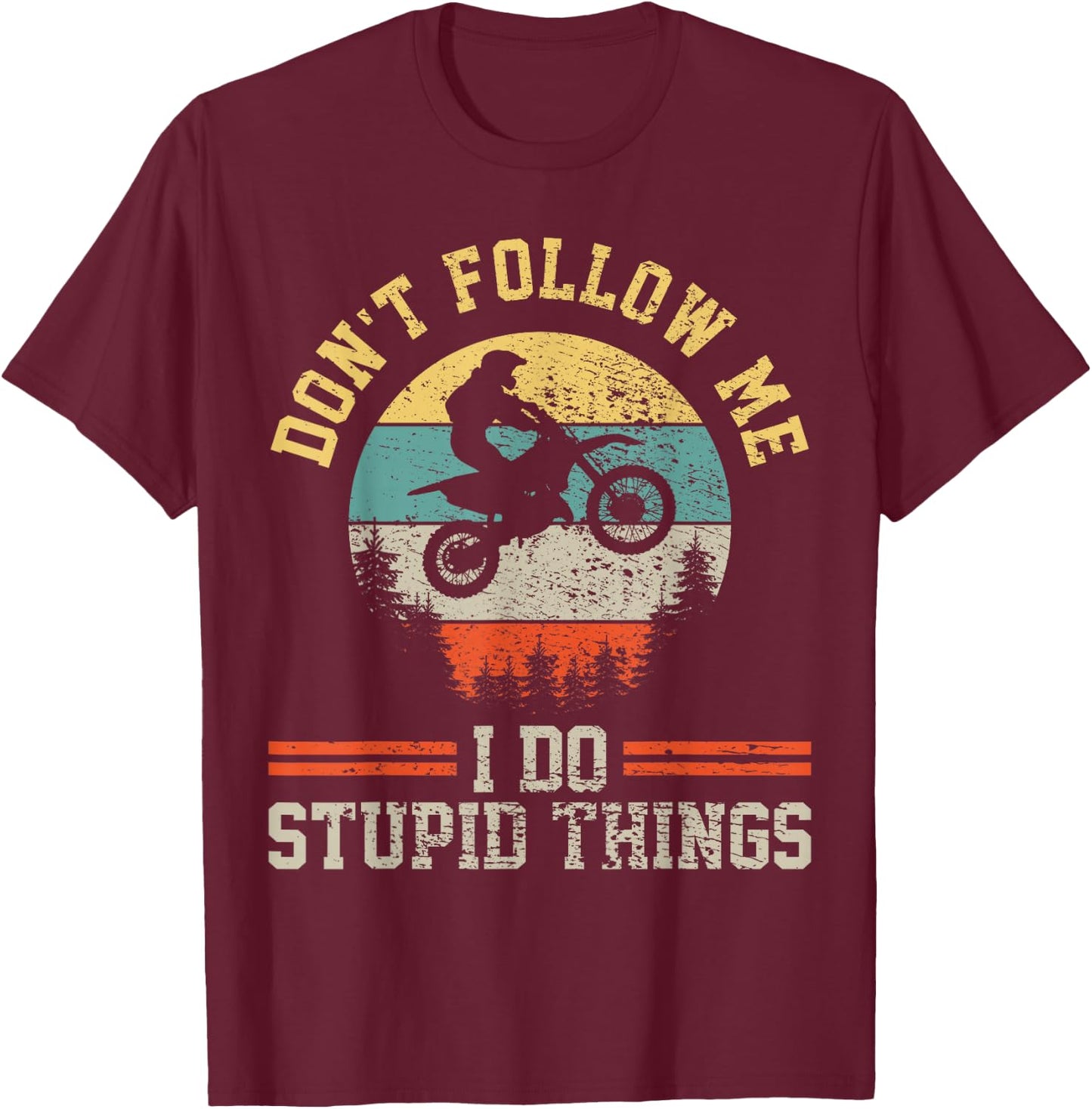 Motocross Dirt Bike Retro Vintage T-Shirt - T-Shirt | Maroon