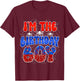 I'm the Birthday Boy Costume Spider Web Birthday Party T-Shirt - T-Shirt | Maroon