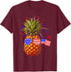 Pineapple 4th of July USA Pineapple American Flag Kids Men T-Shirt - T-Shirt | Maroon