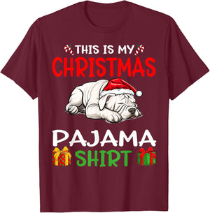 Cute Dogo Argentino Dog This is my Christmas Pajama Women Kids T-Shirt - T-Shirt | Maroon