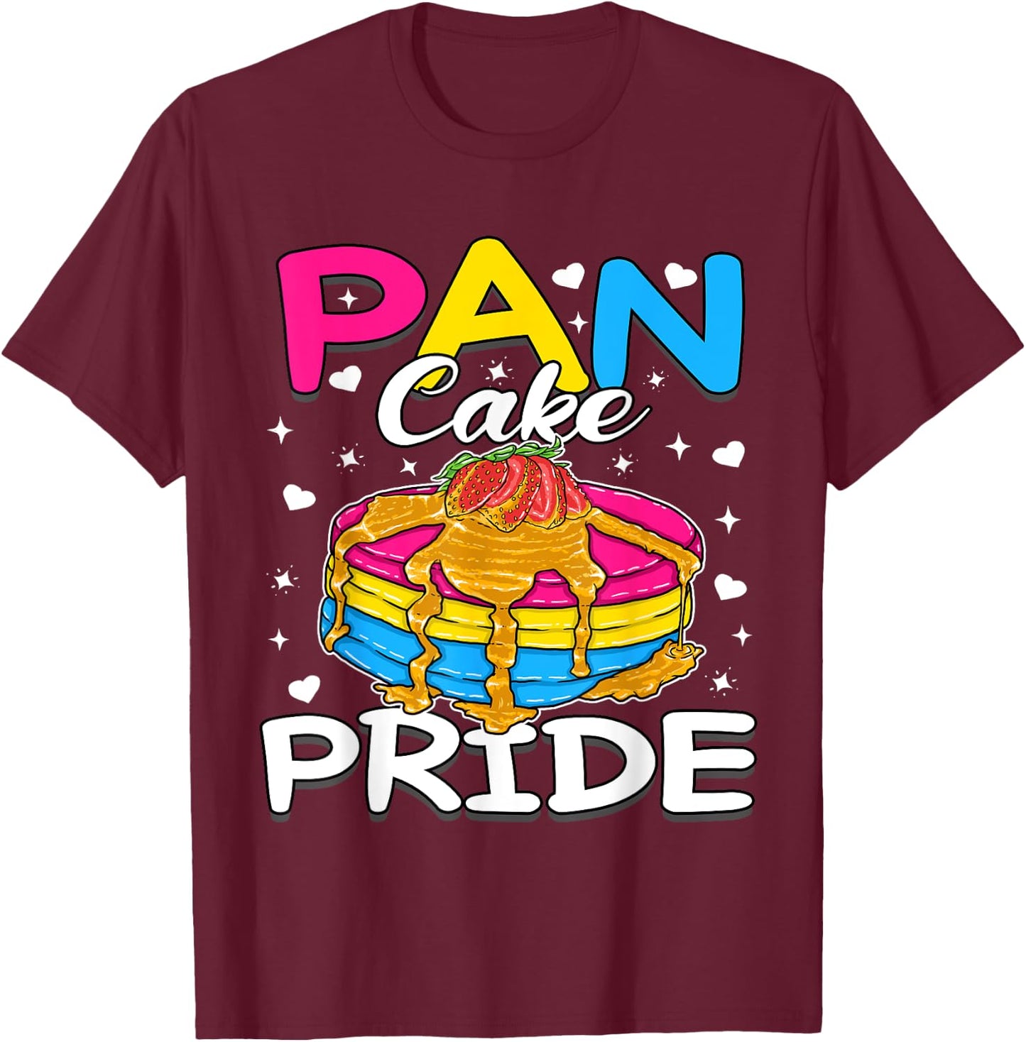 Pansexual Pride Funny Pan Cake T-Shirt - T-Shirt | Maroon