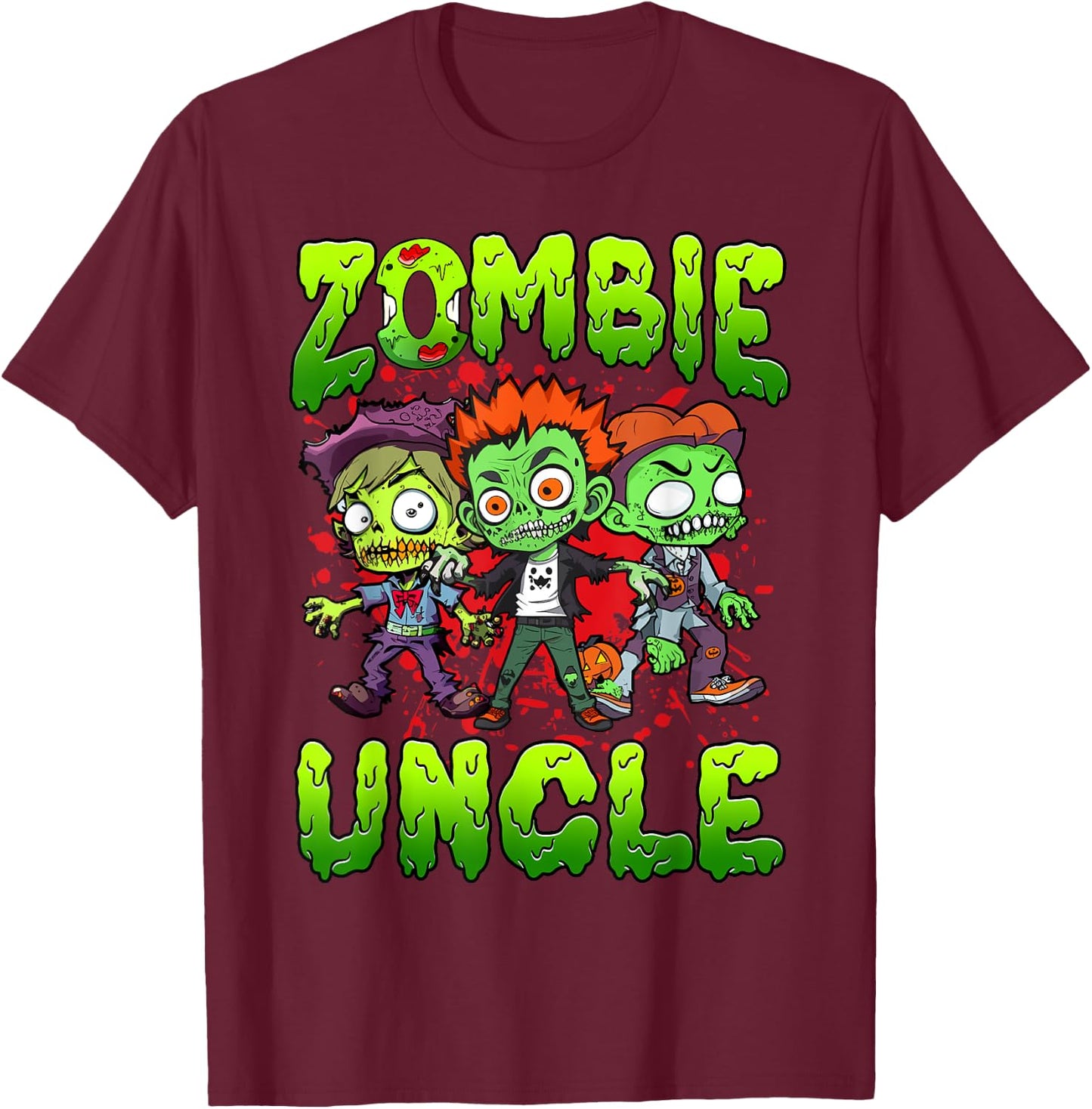 Zombie Uncle Halloween Costume Family Matching T-Shirt - T-Shirt | Maroon
