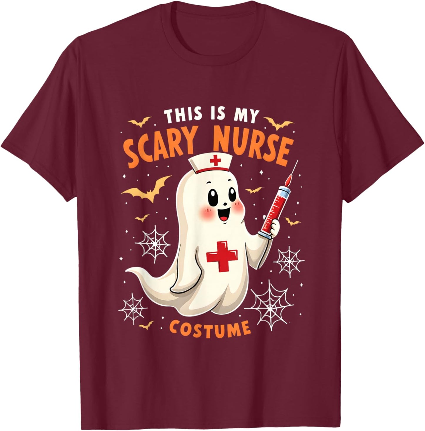 This Is My Scary Nurse Costume Spooky T-Shirt - T-Shirt | Maroon