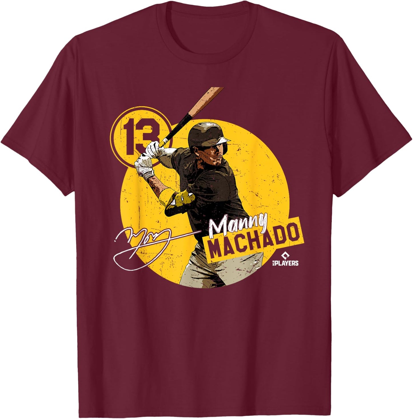 Manny Machado | San Diego Baseball MLB Players | MLBMAC4056 T-Shirt - T-Shirt | Maroon
