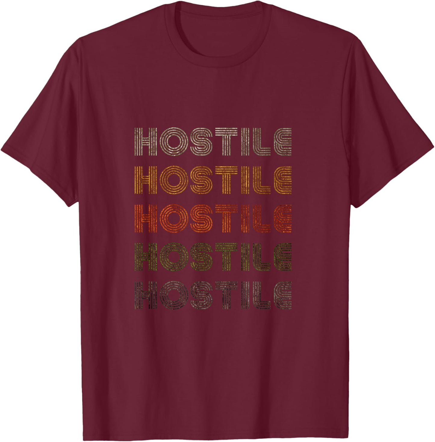 Love Heart Hostile Grunge Vintage Style Black Hostile T-Shirt - T-Shirt | Maroon