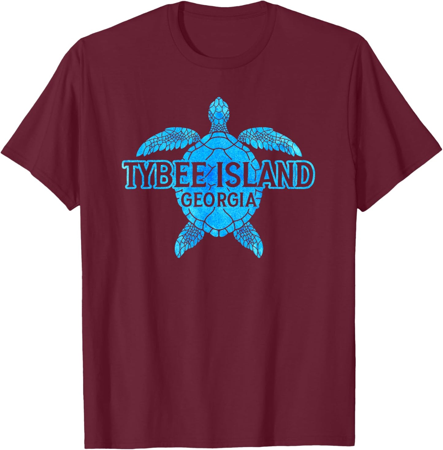 Tybee Island Georgia Sea Turtle Boys Girls Souvenir T-Shirt - T-Shirt | Maroon