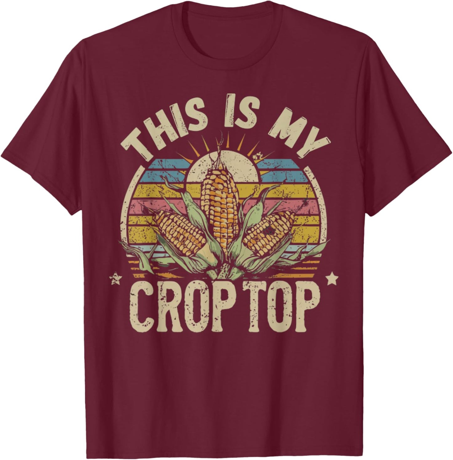 Vintage This Is My Crop Top Funny Farmer T-Shirt - T-Shirt | Maroon