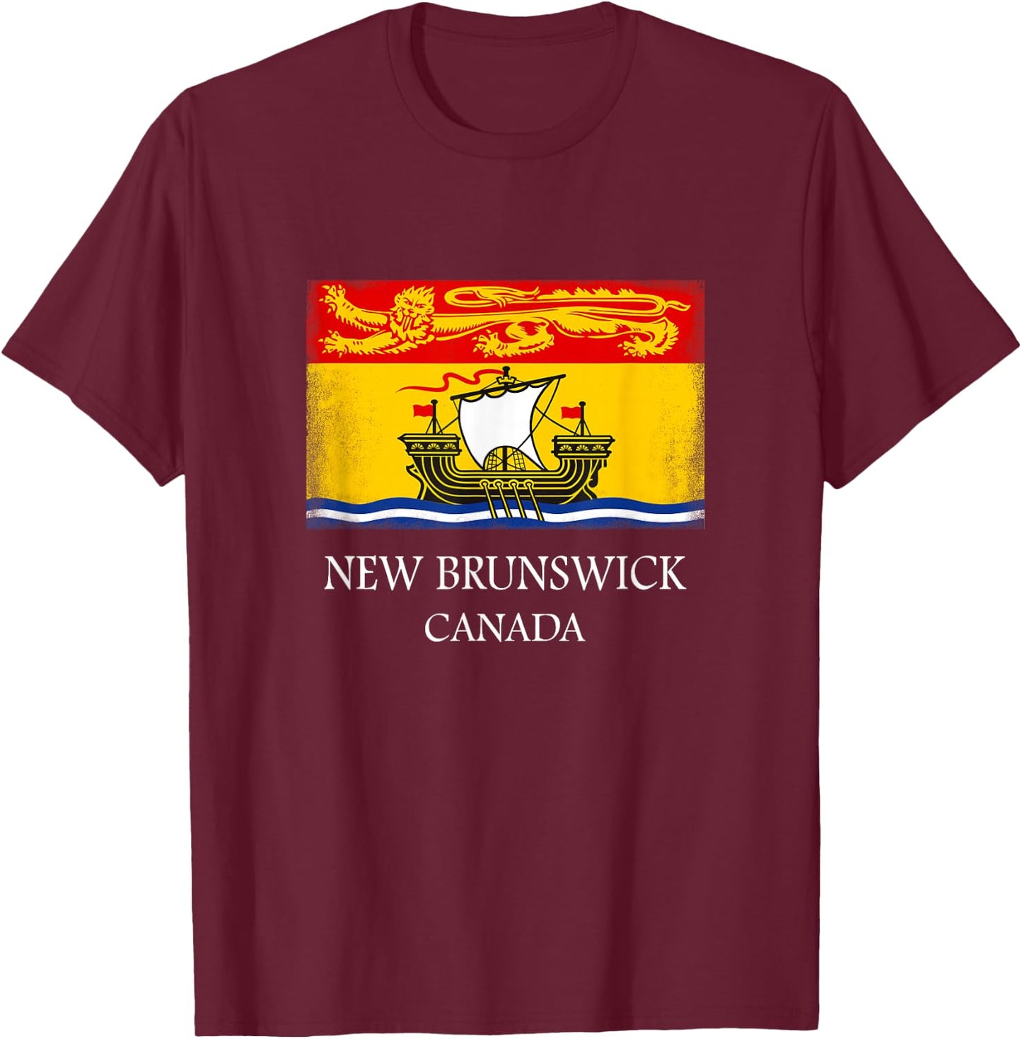 New Brunswick T Shirt Canada Province Flag T-Shirt - T-Shirt | Maroon