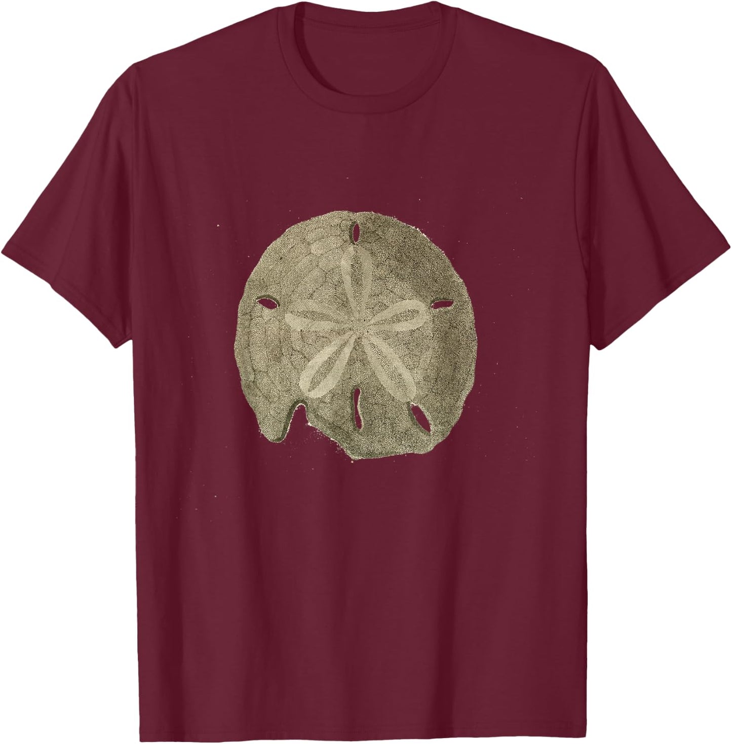Vintage Sand Dollar Illustration (1799) T-Shirt - T-Shirt | Maroon