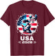 USA Team 2028 United States American Flag Women Basketball T-Shirt - T-Shirt | Maroon