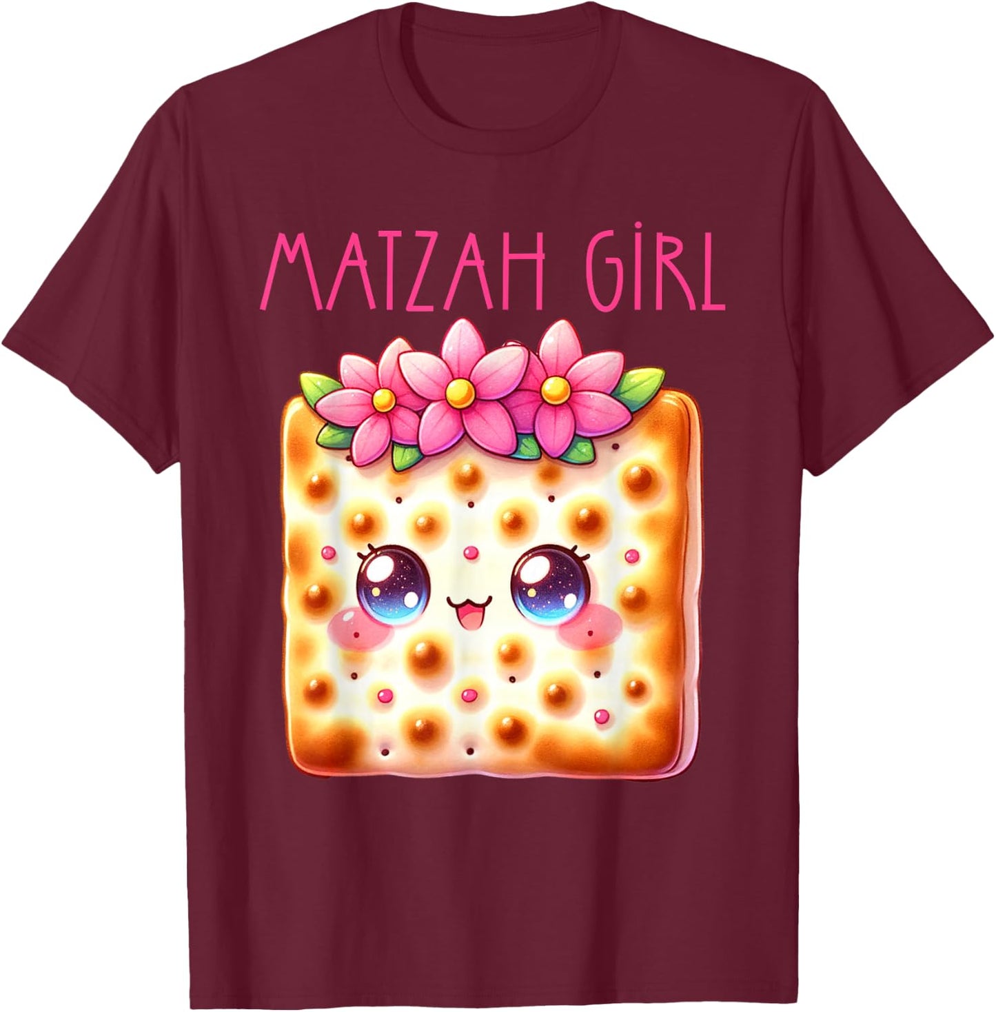 Matzah Girl Happy Passover Jewish Pesach Seder Afikoman Girl T-Shirt - T-Shirt | Maroon