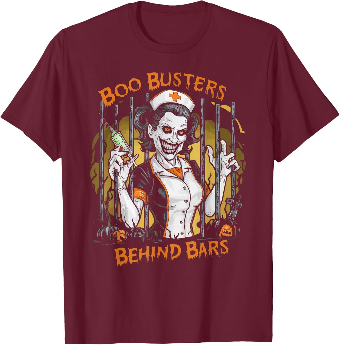 Correctional Nurse Halloween Spooky Nursing Trick Or Treat T-Shirt - T-Shirt | Maroon