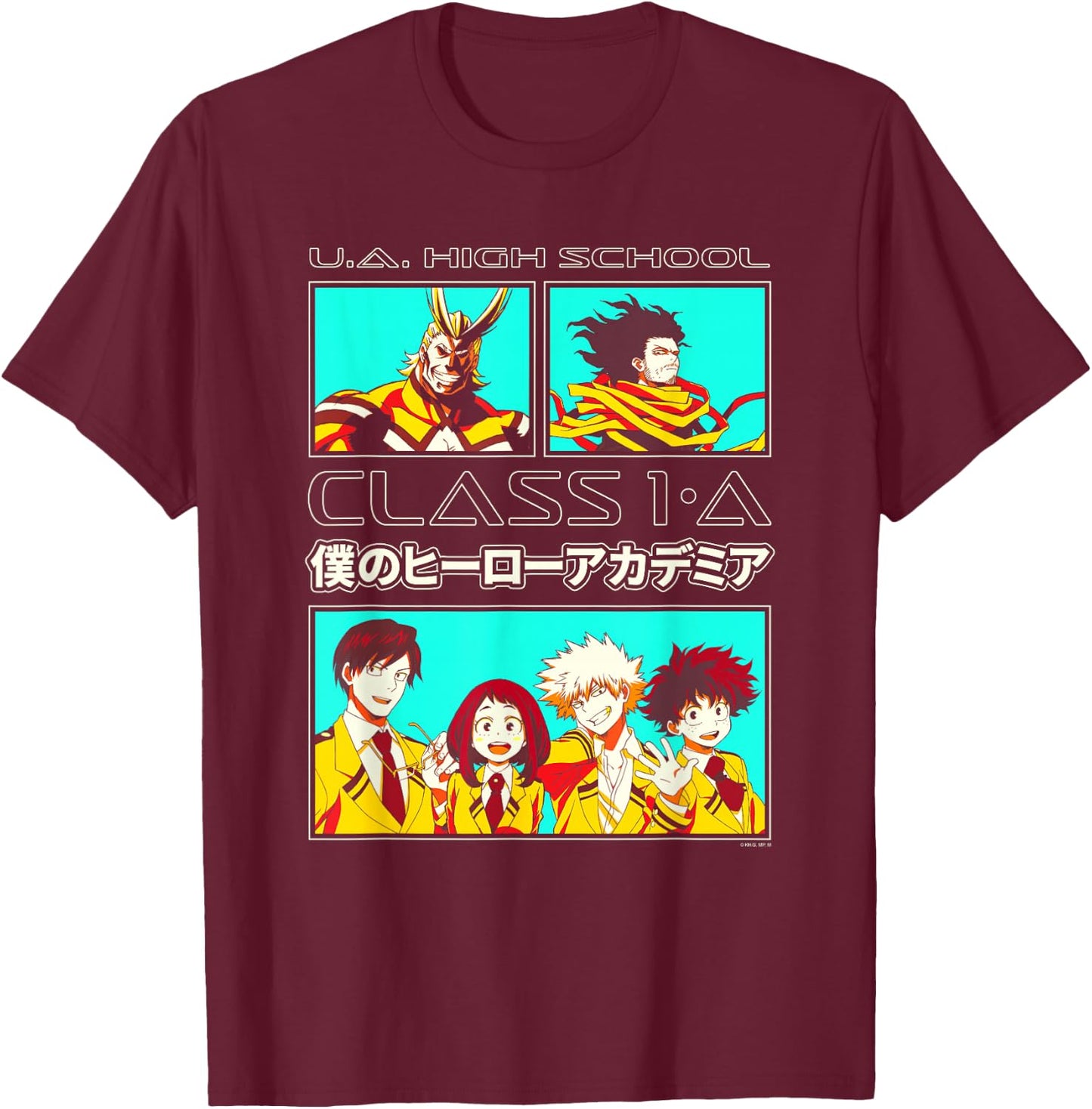 My Hero Academia Class 1-A Students Anime T-Shirt - T-Shirt | Maroon