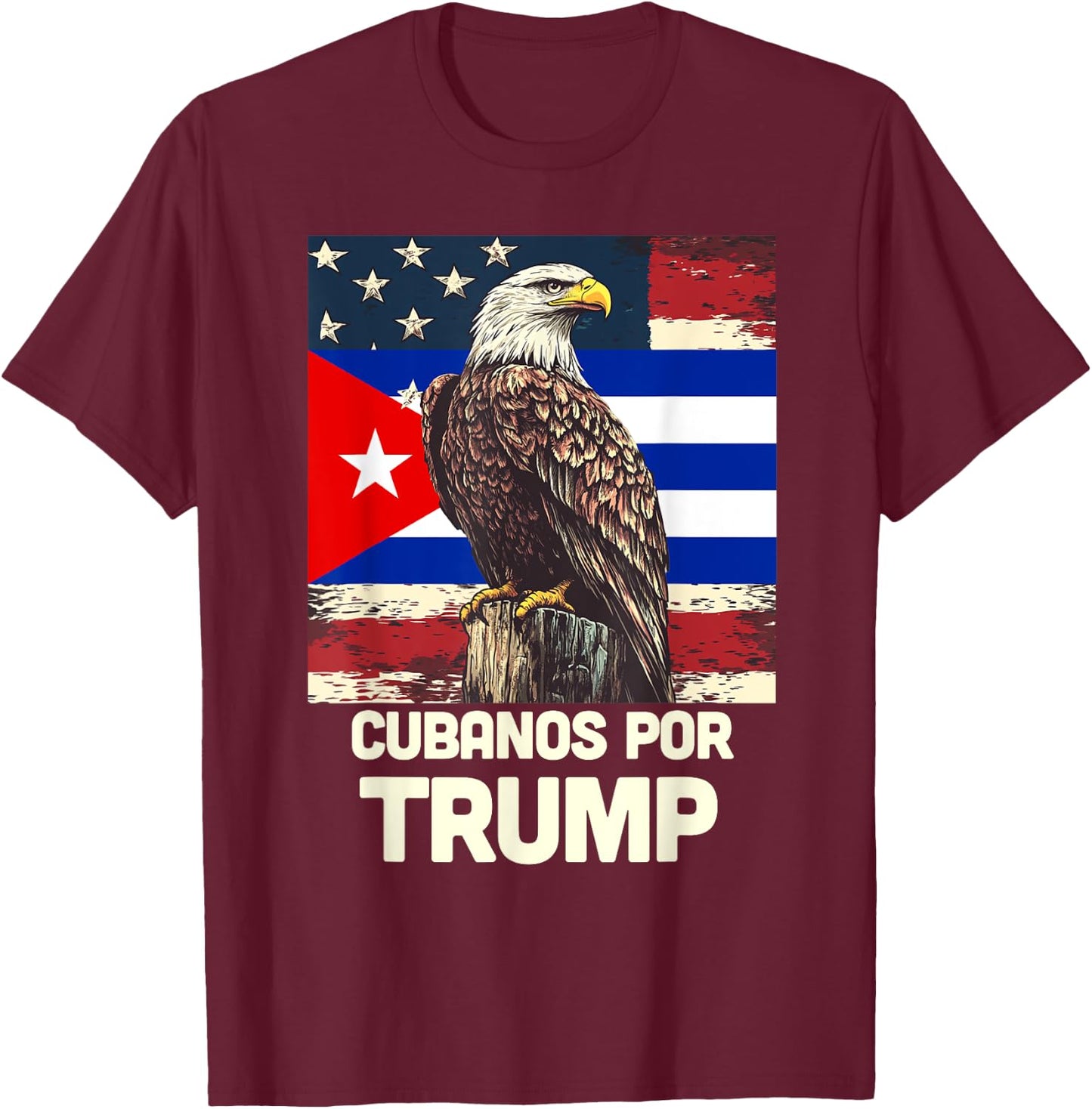 Cubanos Por Trump T-Shirt - T-Shirt | Maroon