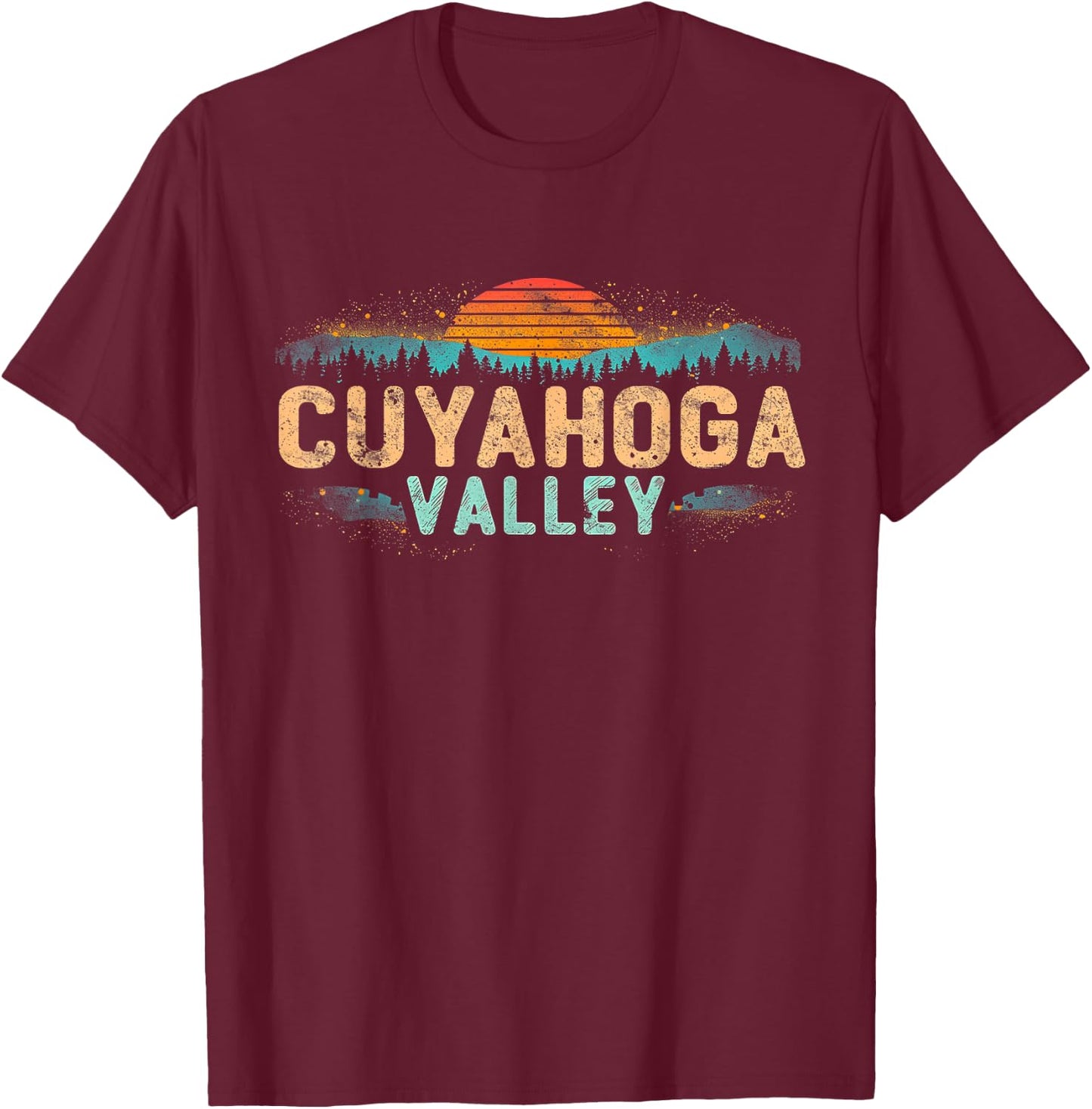 Cuyahoga Valley - US National Park Vintage Men Women Ohio T-Shirt - T-Shirt | Maroon