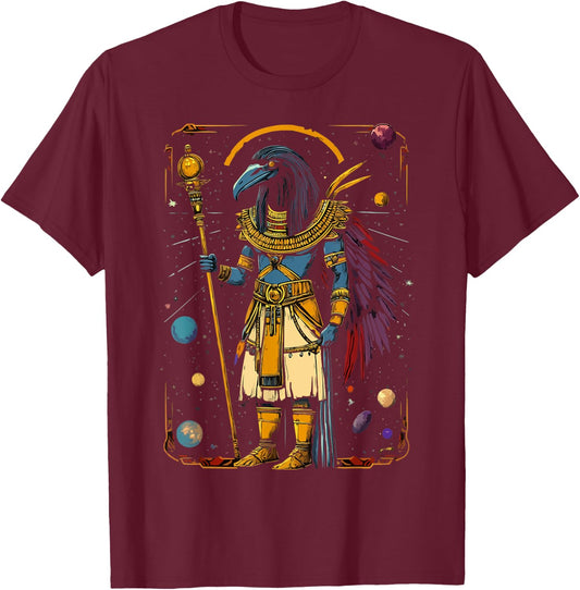 Thoth Egyptian God Egyptian Mythology Pyramid Ancient Egypt T-Shirt - T-Shirt | Maroon