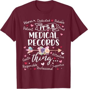 Medical Records Director Squad Team Crew Medical Clerk Women T-Shirt - T-Shirt | Maroon