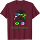 Brazil Girls USA American Brazilian Girl T-Shirt - T-Shirt | Maroon