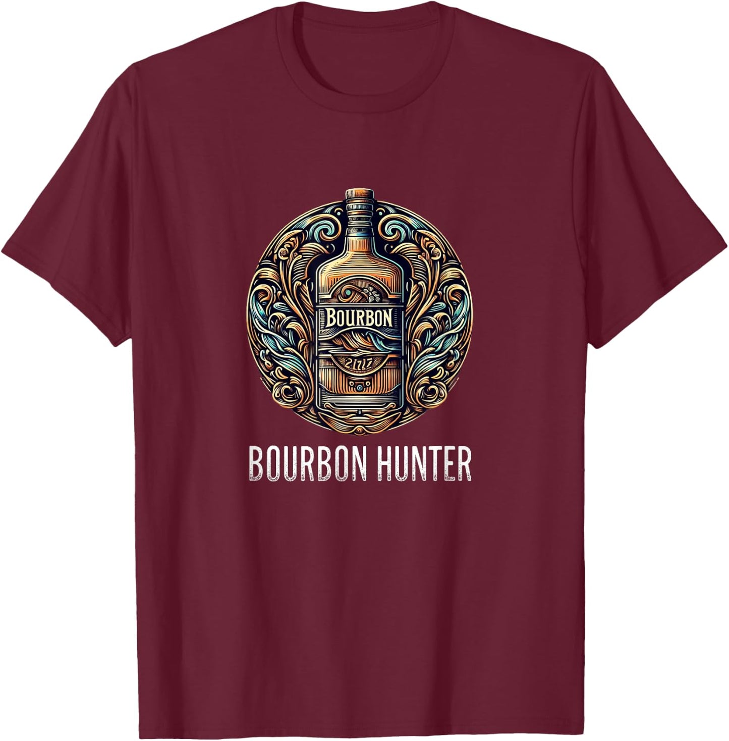 Bourbon Hunter - Vintage Style T-Shirt - T-Shirt | Maroon