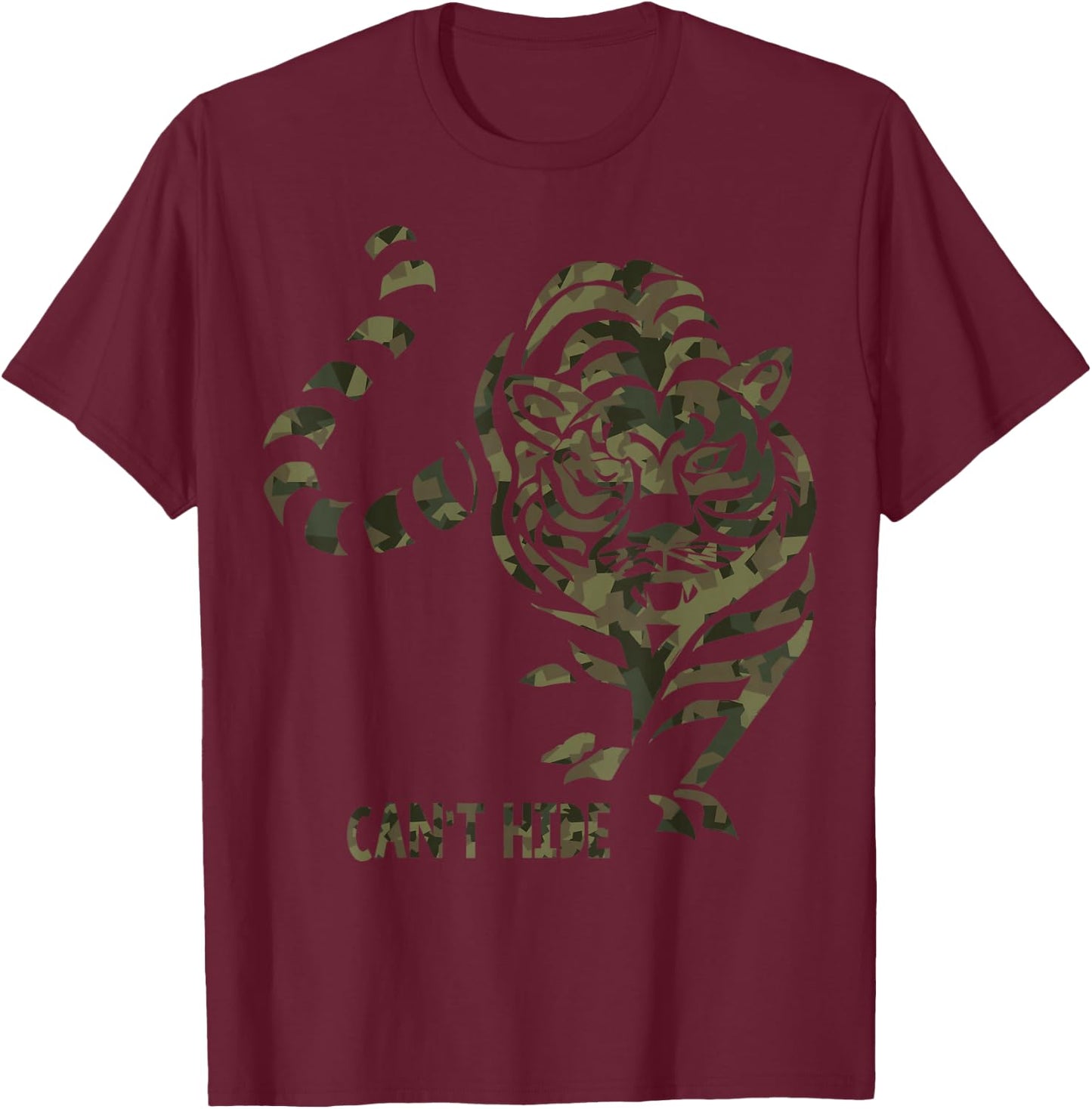 Bengal tiger shirt can't hide camo - Bangladesh t shirt man T-Shirt - T-Shirt | Maroon