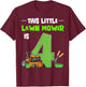This Little Lawn Mower Is 4 Mowing 4th Bday 4 Years Old T-Shirt - T-Shirt | Maroon