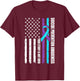 Suicide Prevention Awareness Month Flag Teal & Purple Ribbon T-Shirt - T-Shirt | Maroon