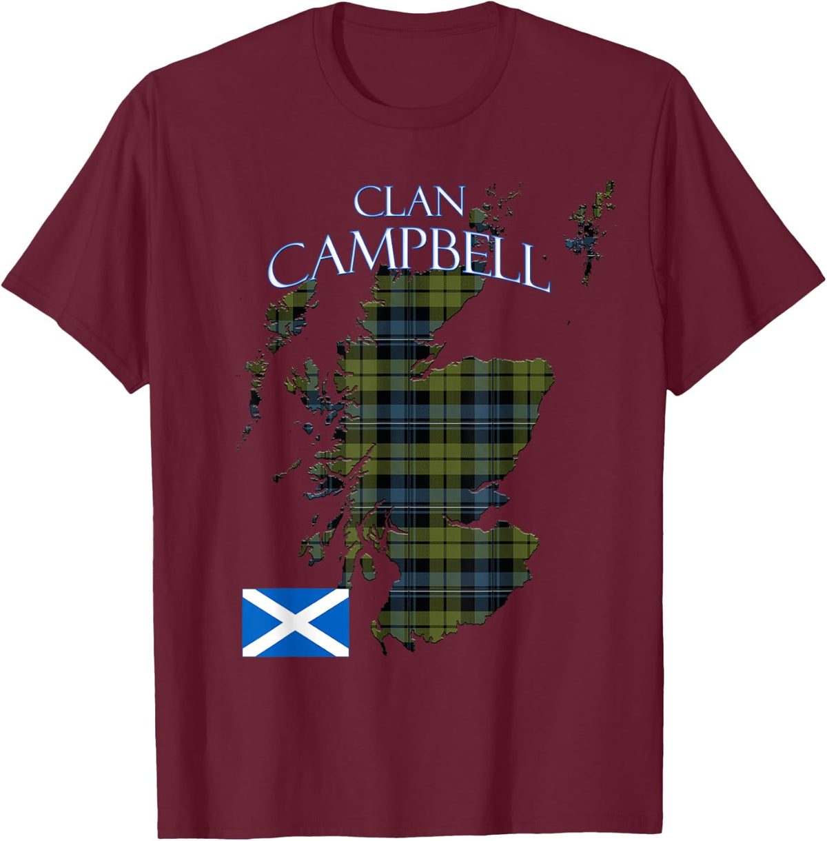 Campbell Scottish Clan Tartan Scotland T-Shirt - T-Shirt | Maroon