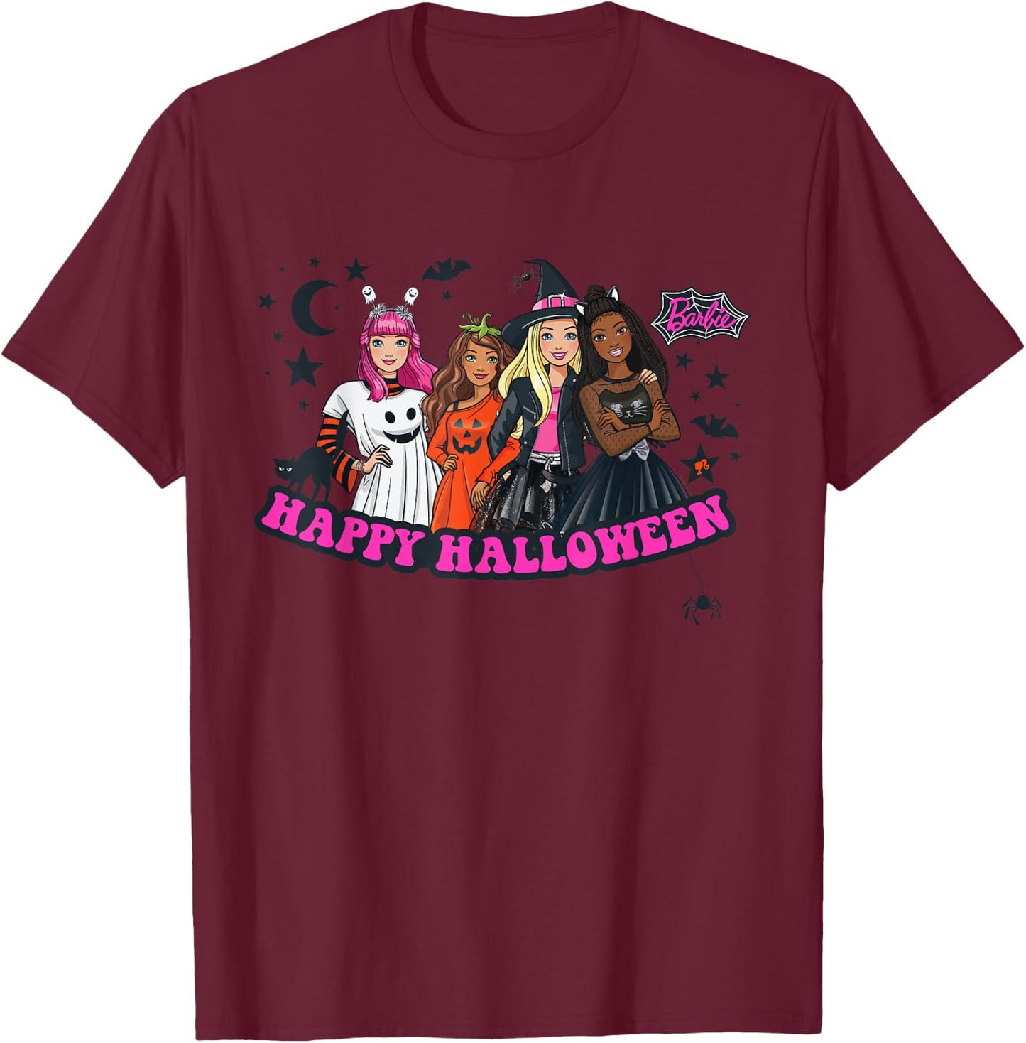 Barbie - Happy Halloween Trick or Treat T-Shirt - T-Shirt | Maroon