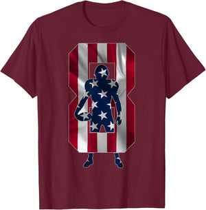 Number 8 Years Football 8th Birthday T-Shirt - T-Shirt | Maroon