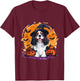 Cavalier King Charles Spaniel Dog Whitch Hat Halloween T-Shirt - T-Shirt | Maroon