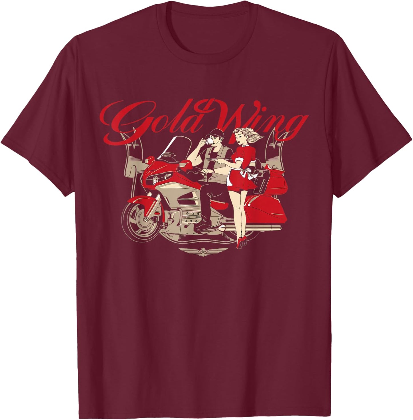Goldwing Club Motorcycle Rider T-Shirt - T-Shirt | Maroon